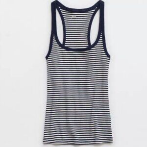 Aerie Easy Does It Striped Tank Top in Navy